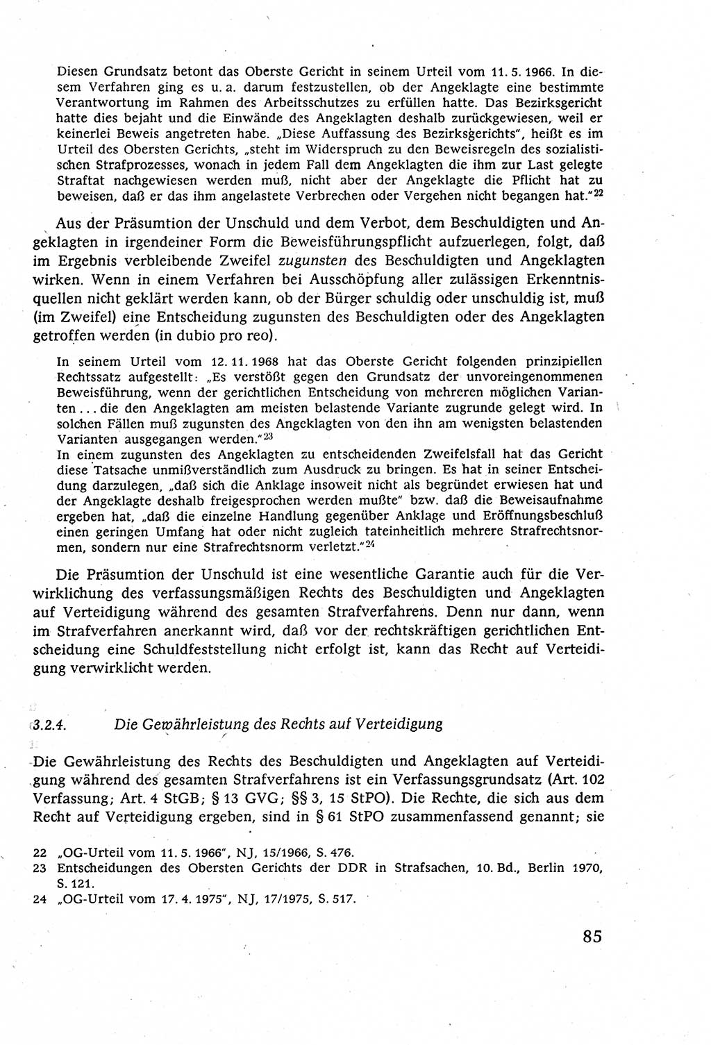 Strafverfahrensrecht [Deutsche Demokratische Republik (DDR)], Lehrbuch 1977, Seite 85 (Strafverf.-R. DDR Lb. 1977, S. 85)
