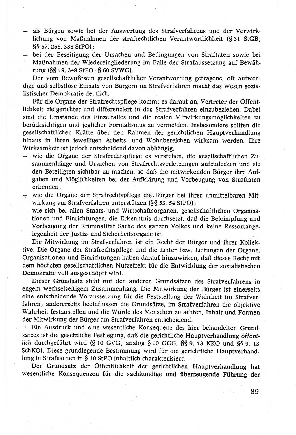 Strafverfahrensrecht [Deutsche Demokratische Republik (DDR)], Lehrbuch 1977, Seite 89 (Strafverf.-R. DDR Lb. 1977, S. 89)