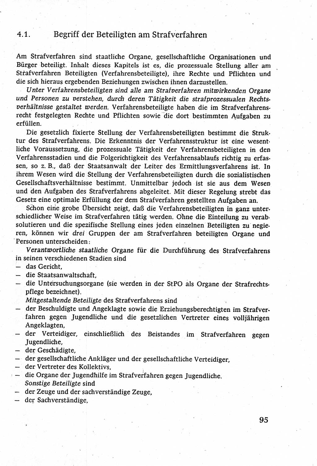 Strafverfahrensrecht [Deutsche Demokratische Republik (DDR)], Lehrbuch 1977, Seite 95 (Strafverf.-R. DDR Lb. 1977, S. 95)