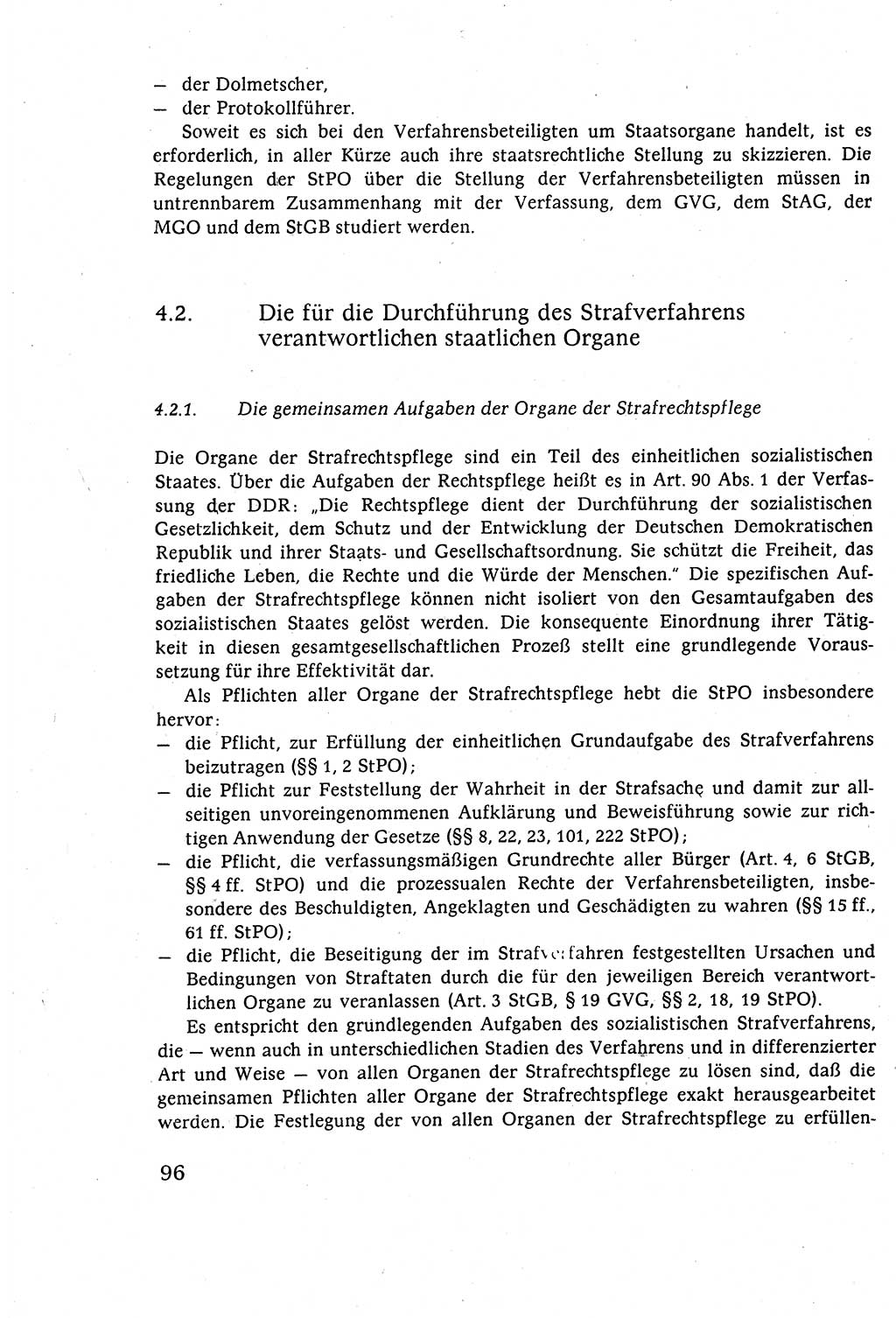 Strafverfahrensrecht [Deutsche Demokratische Republik (DDR)], Lehrbuch 1977, Seite 96 (Strafverf.-R. DDR Lb. 1977, S. 96)