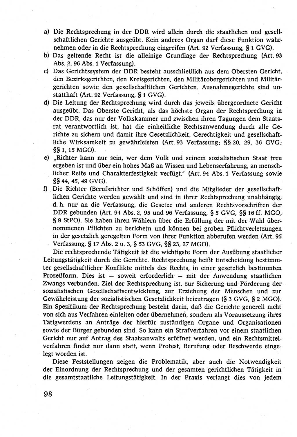 Strafverfahrensrecht [Deutsche Demokratische Republik (DDR)], Lehrbuch 1977, Seite 98 (Strafverf.-R. DDR Lb. 1977, S. 98)