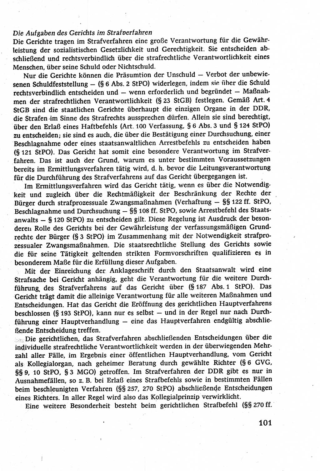 Strafverfahrensrecht [Deutsche Demokratische Republik (DDR)], Lehrbuch 1977, Seite 101 (Strafverf.-R. DDR Lb. 1977, S. 101)