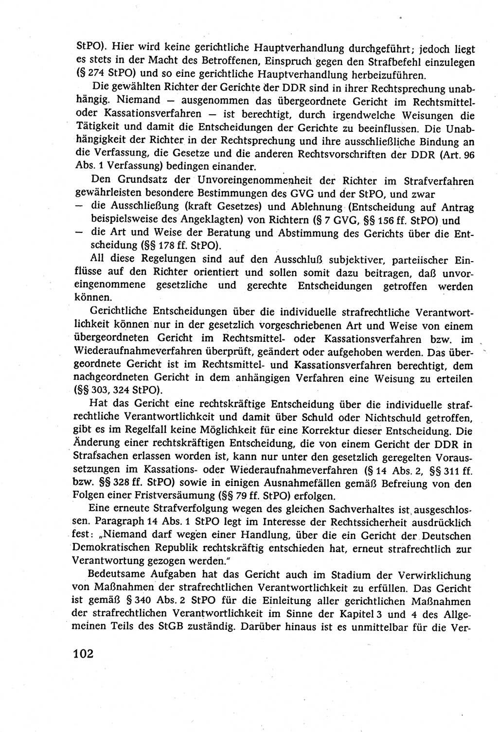 Strafverfahrensrecht [Deutsche Demokratische Republik (DDR)], Lehrbuch 1977, Seite 102 (Strafverf.-R. DDR Lb. 1977, S. 102)