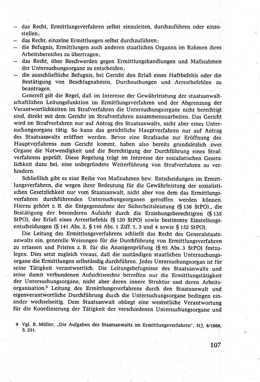 Strafverfahrensrecht [Deutsche Demokratische Republik (DDR)], Lehrbuch 1977, Seite 107 (Strafverf.-R. DDR Lb. 1977, S. 107)