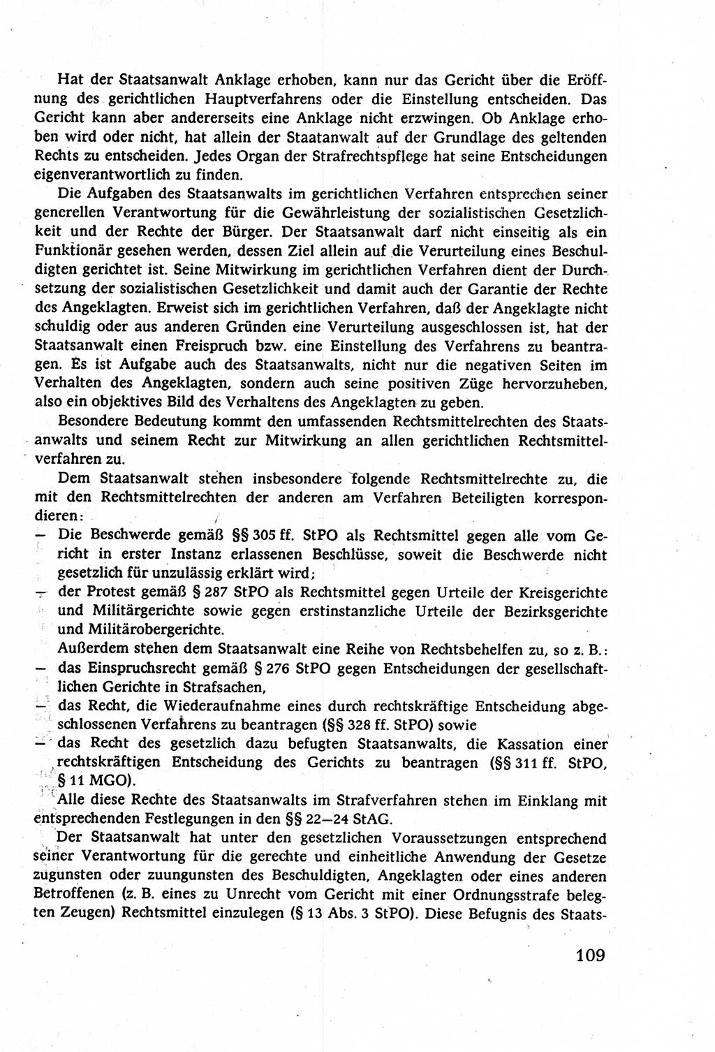 Strafverfahrensrecht [Deutsche Demokratische Republik (DDR)], Lehrbuch 1977, Seite 109 (Strafverf.-R. DDR Lb. 1977, S. 109)