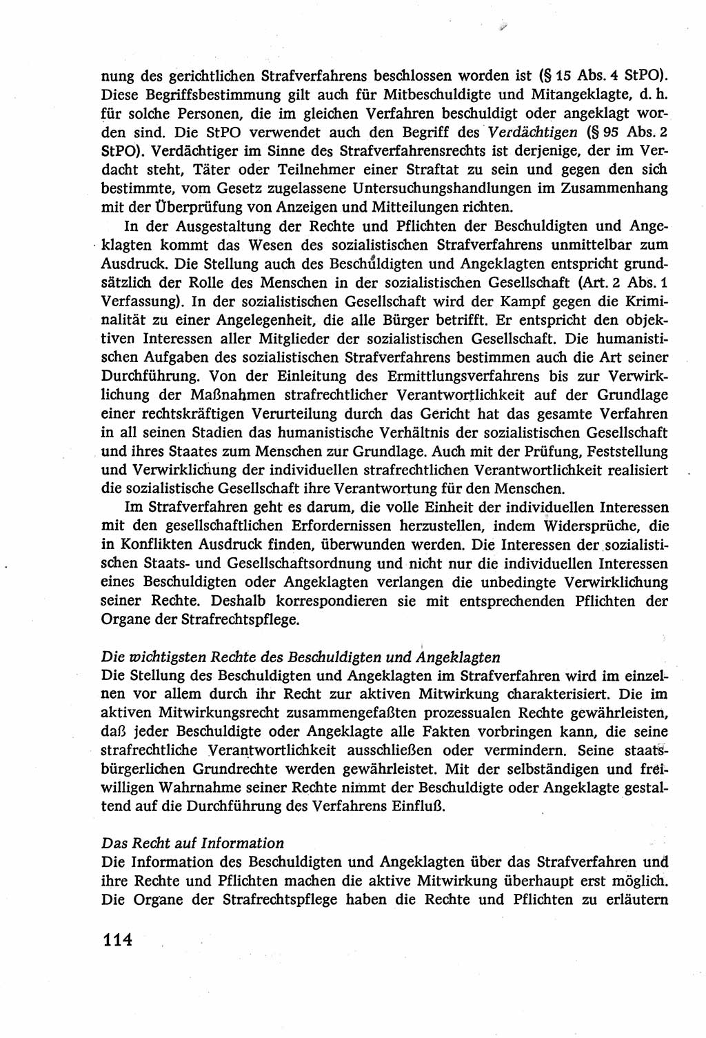 Strafverfahrensrecht [Deutsche Demokratische Republik (DDR)], Lehrbuch 1977, Seite 114 (Strafverf.-R. DDR Lb. 1977, S. 114)