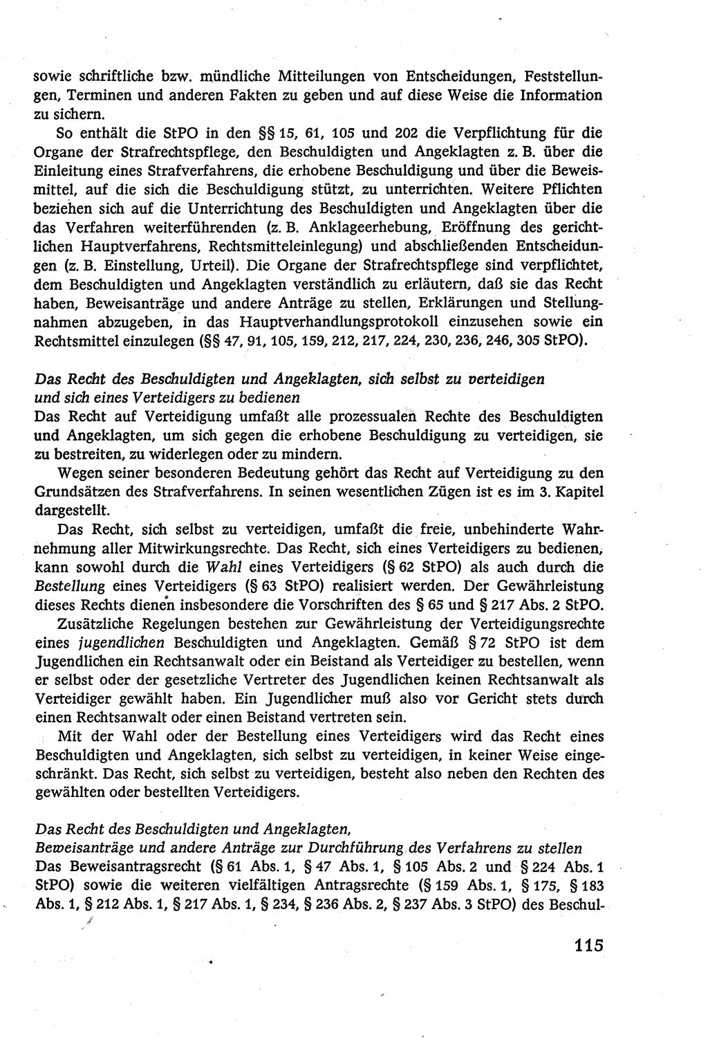 Strafverfahrensrecht [Deutsche Demokratische Republik (DDR)], Lehrbuch 1977, Seite 115 (Strafverf.-R. DDR Lb. 1977, S. 115)