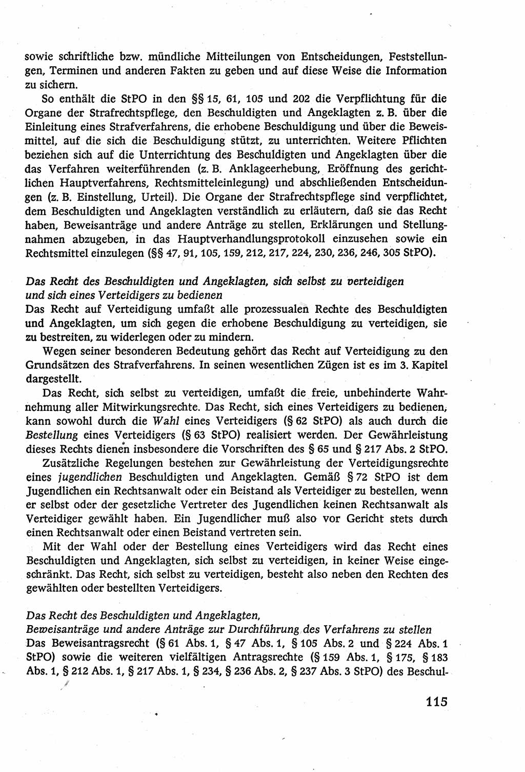 Strafverfahrensrecht [Deutsche Demokratische Republik (DDR)], Lehrbuch 1977, Seite 115 (Strafverf.-R. DDR Lb. 1977, S. 115)