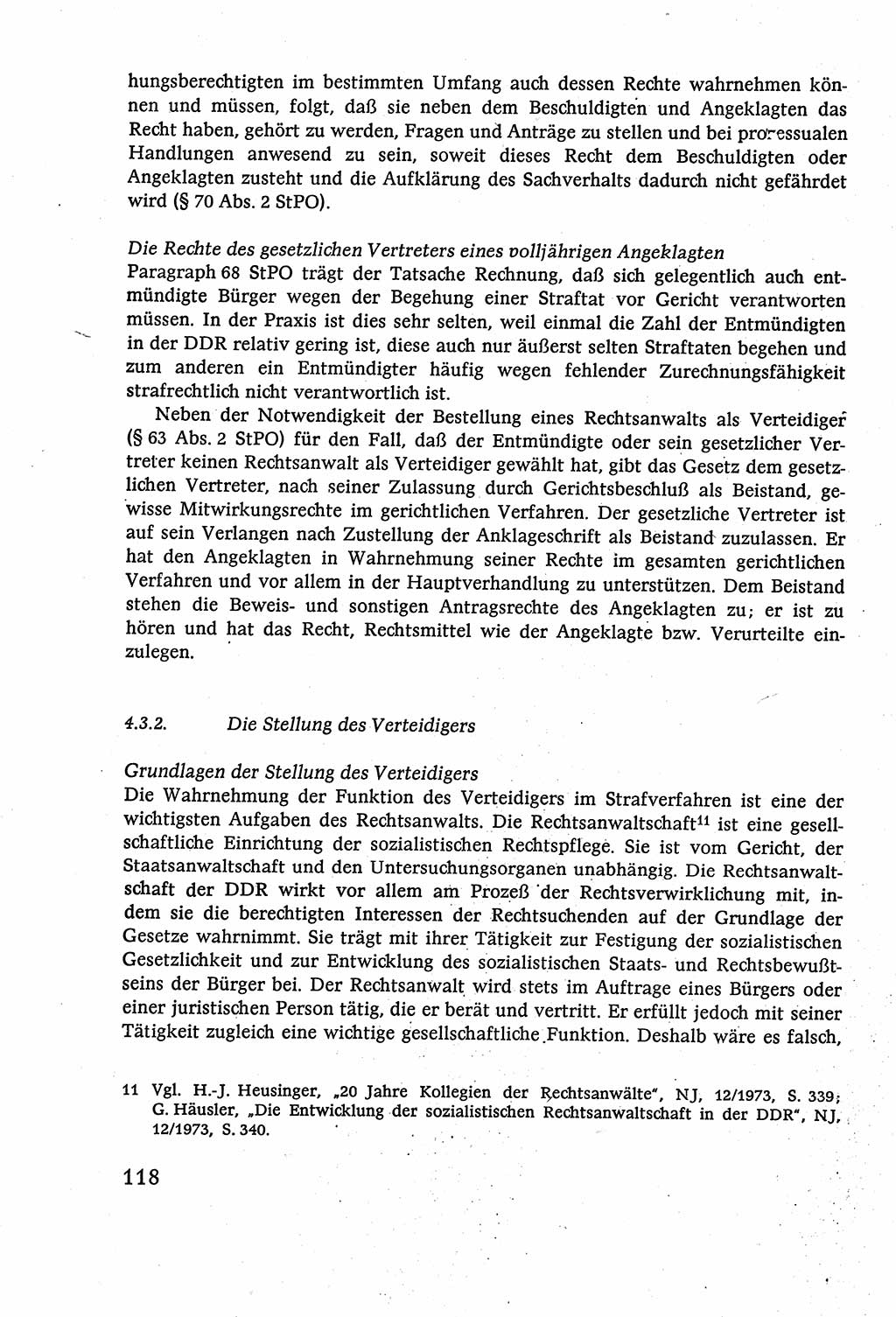 Strafverfahrensrecht [Deutsche Demokratische Republik (DDR)], Lehrbuch 1977, Seite 118 (Strafverf.-R. DDR Lb. 1977, S. 118)