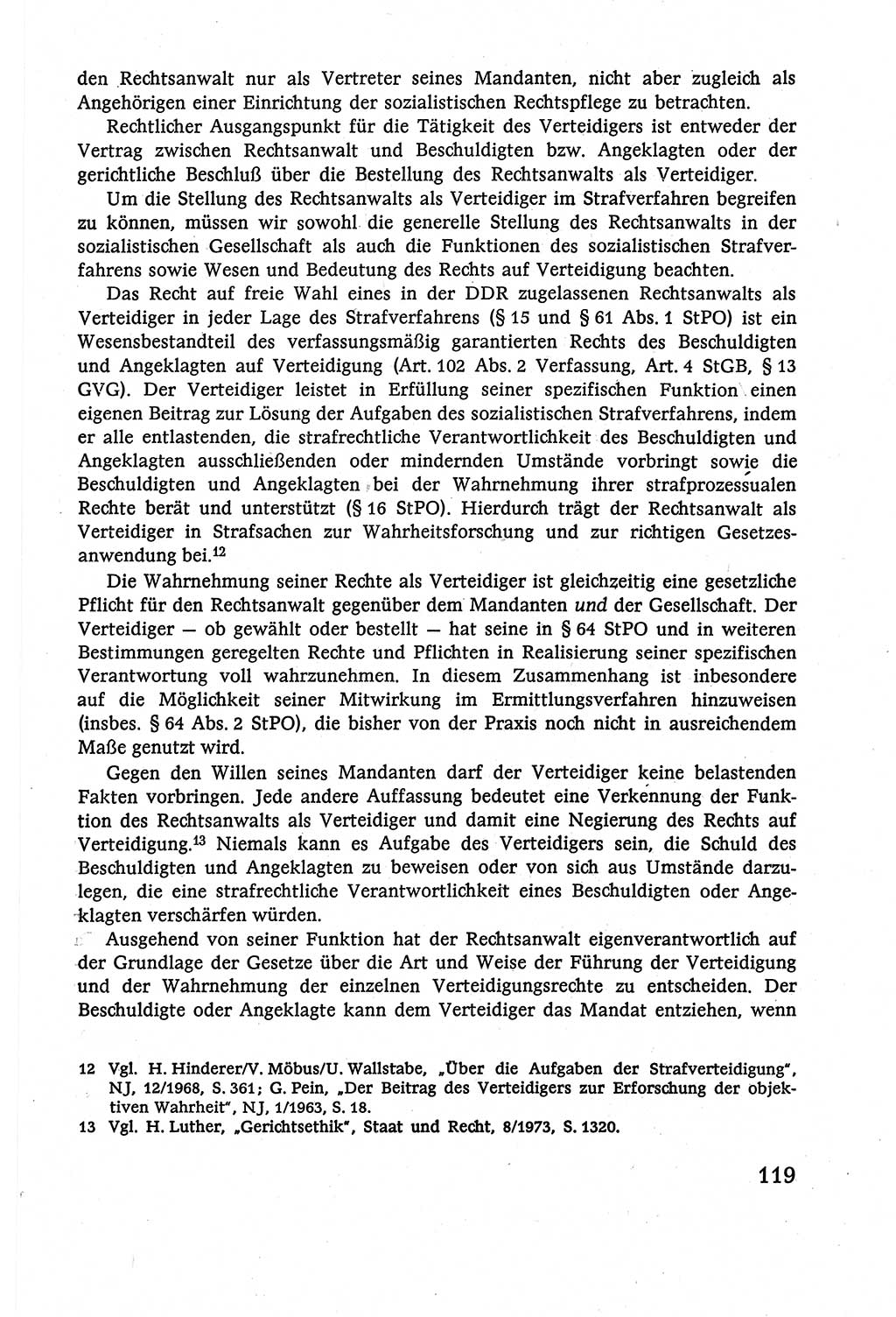Strafverfahrensrecht [Deutsche Demokratische Republik (DDR)], Lehrbuch 1977, Seite 119 (Strafverf.-R. DDR Lb. 1977, S. 119)