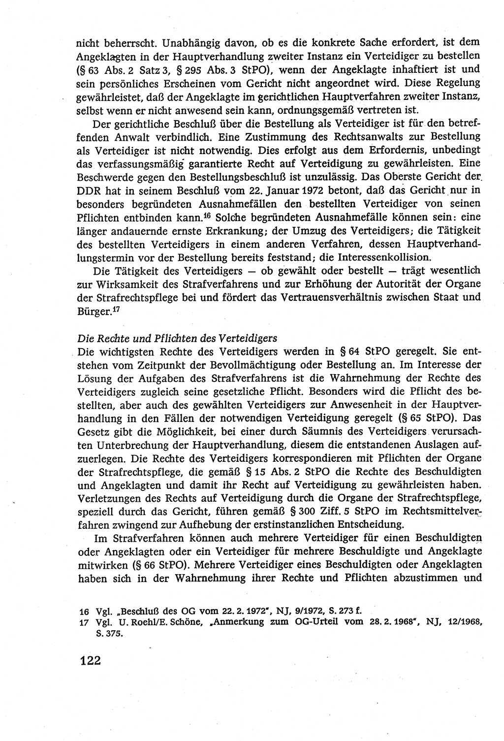 Strafverfahrensrecht [Deutsche Demokratische Republik (DDR)], Lehrbuch 1977, Seite 122 (Strafverf.-R. DDR Lb. 1977, S. 122)