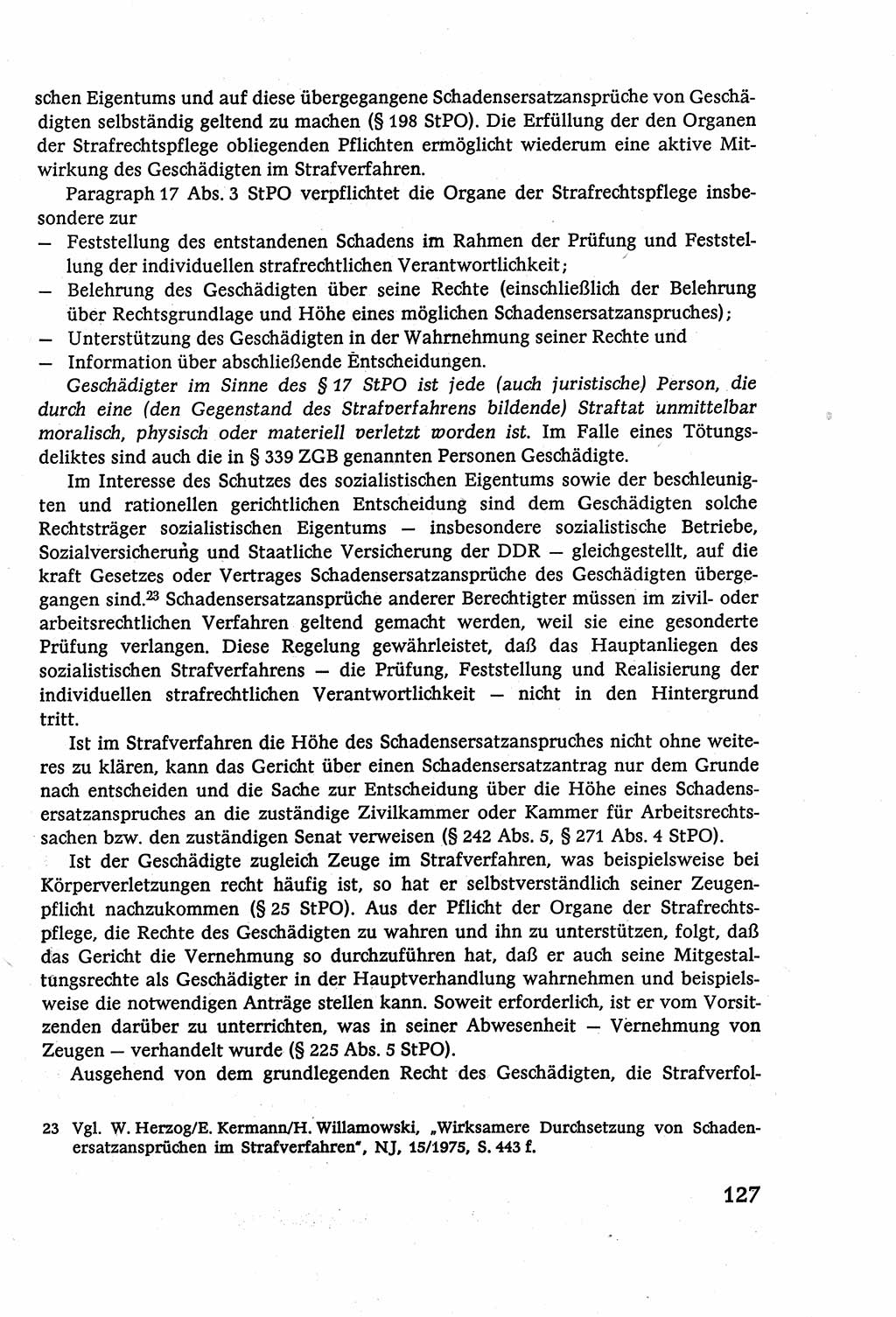 Strafverfahrensrecht [Deutsche Demokratische Republik (DDR)], Lehrbuch 1977, Seite 127 (Strafverf.-R. DDR Lb. 1977, S. 127)