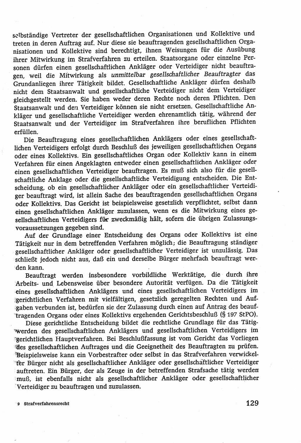 Strafverfahrensrecht [Deutsche Demokratische Republik (DDR)], Lehrbuch 1977, Seite 129 (Strafverf.-R. DDR Lb. 1977, S. 129)