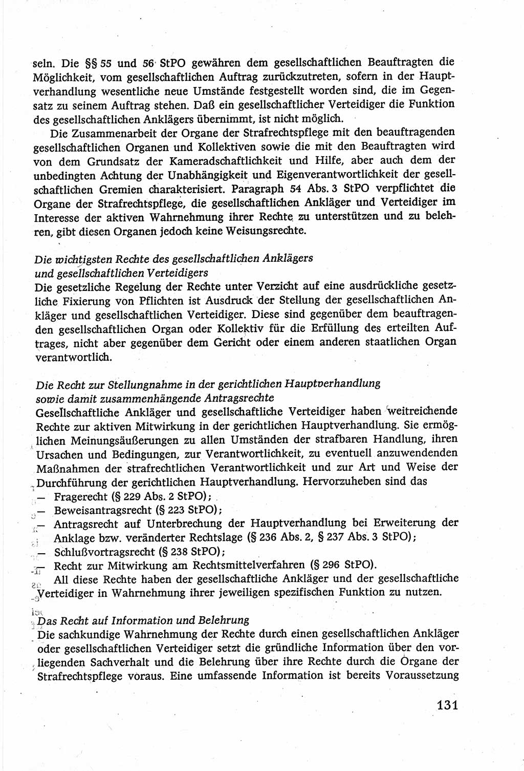 Strafverfahrensrecht [Deutsche Demokratische Republik (DDR)], Lehrbuch 1977, Seite 131 (Strafverf.-R. DDR Lb. 1977, S. 131)