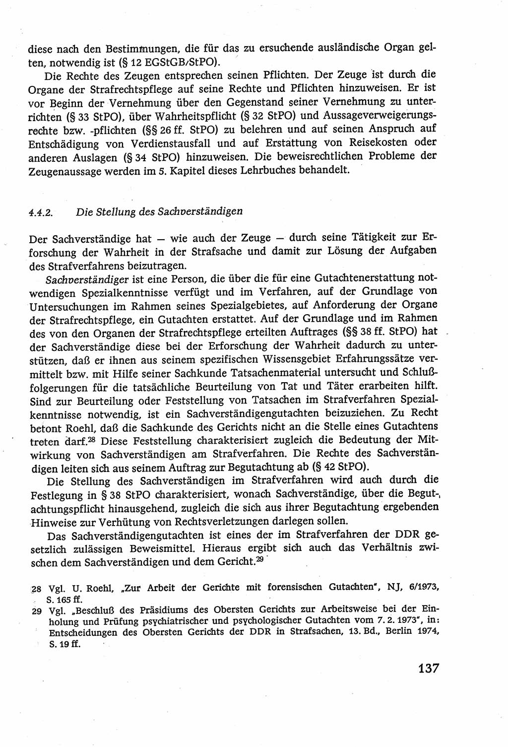 Strafverfahrensrecht [Deutsche Demokratische Republik (DDR)], Lehrbuch 1977, Seite 137 (Strafverf.-R. DDR Lb. 1977, S. 137)