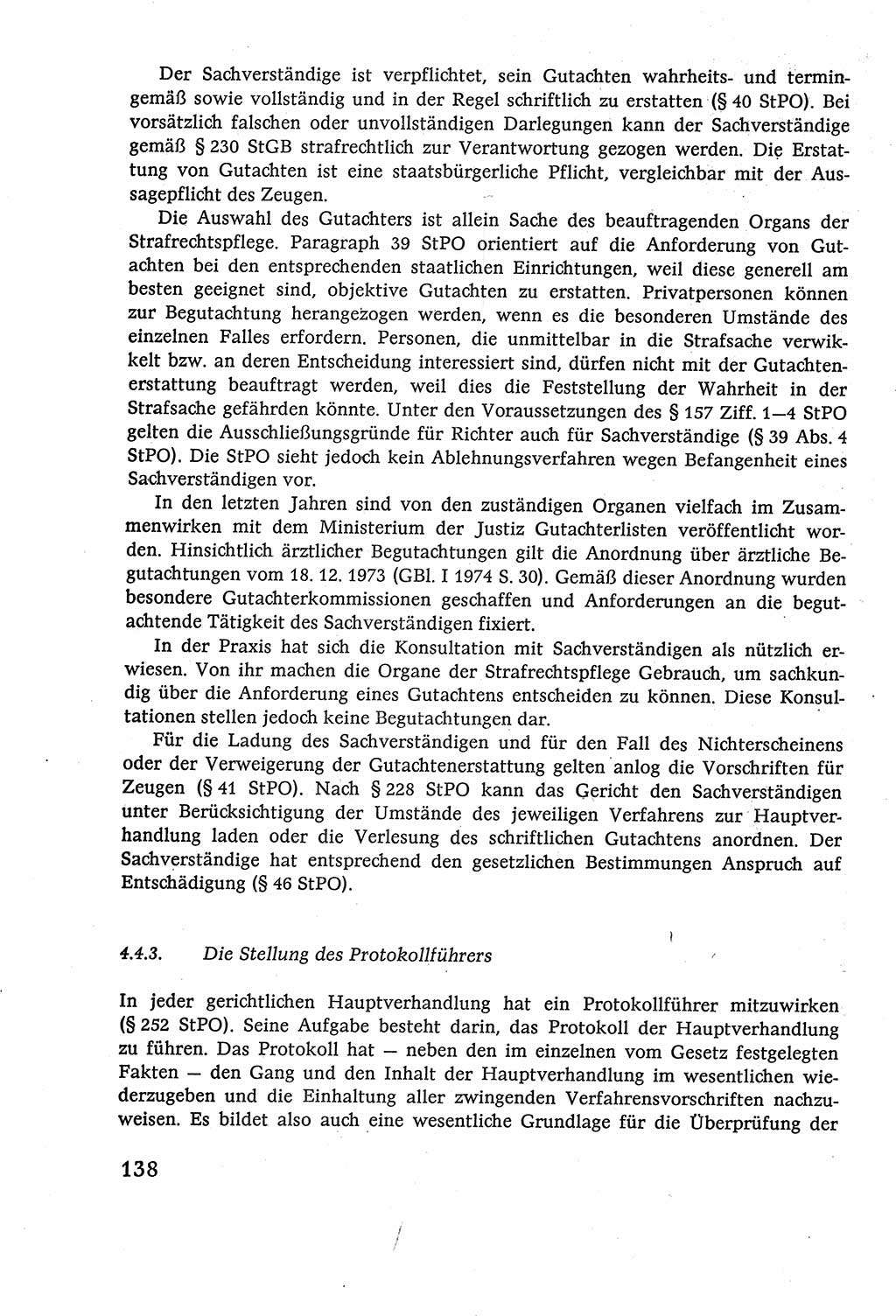 Strafverfahrensrecht [Deutsche Demokratische Republik (DDR)], Lehrbuch 1977, Seite 138 (Strafverf.-R. DDR Lb. 1977, S. 138)