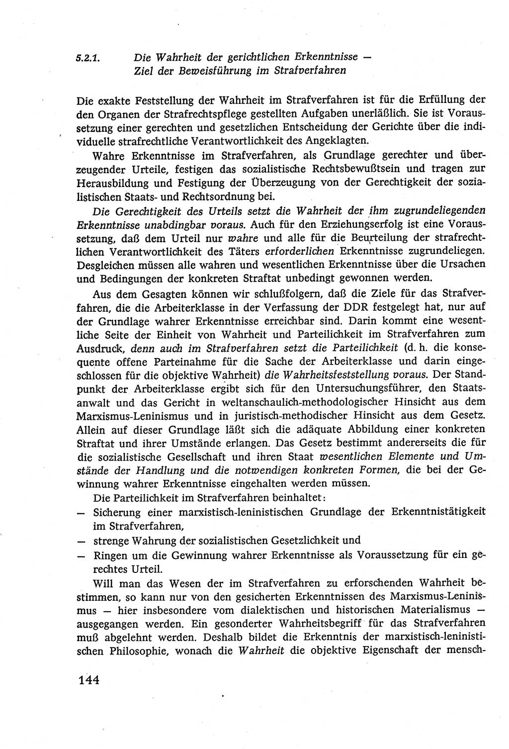 Strafverfahrensrecht [Deutsche Demokratische Republik (DDR)], Lehrbuch 1977, Seite 144 (Strafverf.-R. DDR Lb. 1977, S. 144)