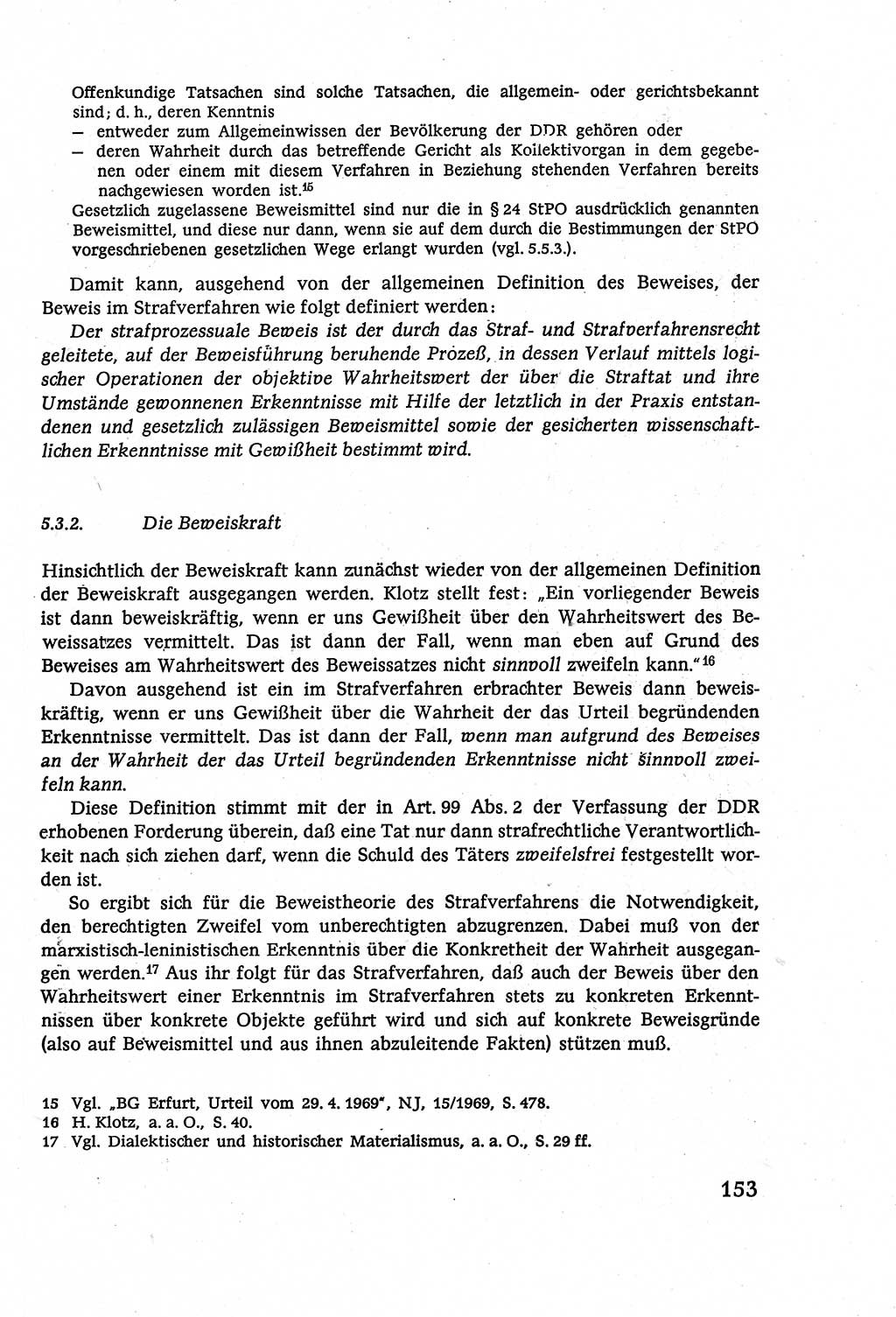 Strafverfahrensrecht [Deutsche Demokratische Republik (DDR)], Lehrbuch 1977, Seite 153 (Strafverf.-R. DDR Lb. 1977, S. 153)