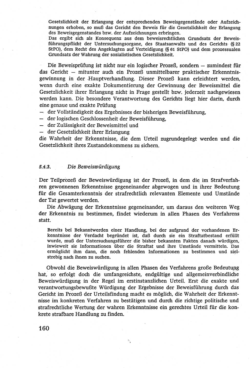 Strafverfahrensrecht [Deutsche Demokratische Republik (DDR)], Lehrbuch 1977, Seite 160 (Strafverf.-R. DDR Lb. 1977, S. 160)