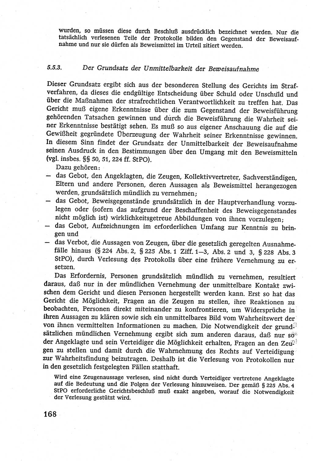 Strafverfahrensrecht [Deutsche Demokratische Republik (DDR)], Lehrbuch 1977, Seite 168 (Strafverf.-R. DDR Lb. 1977, S. 168)