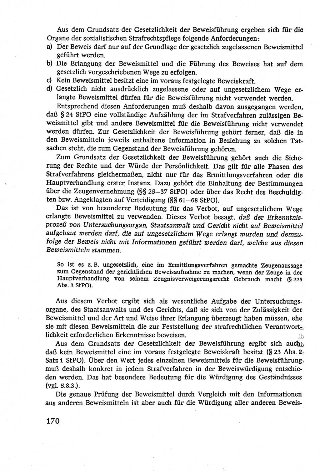 Strafverfahrensrecht [Deutsche Demokratische Republik (DDR)], Lehrbuch 1977, Seite 170 (Strafverf.-R. DDR Lb. 1977, S. 170)