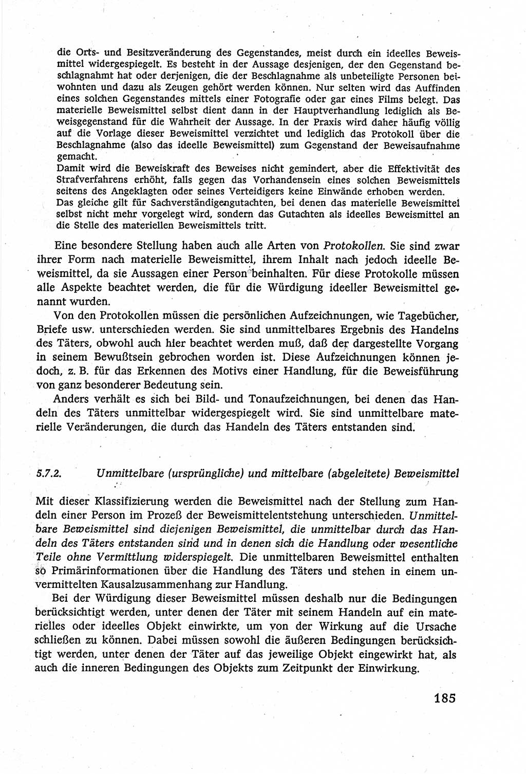 Strafverfahrensrecht [Deutsche Demokratische Republik (DDR)], Lehrbuch 1977, Seite 185 (Strafverf.-R. DDR Lb. 1977, S. 185)