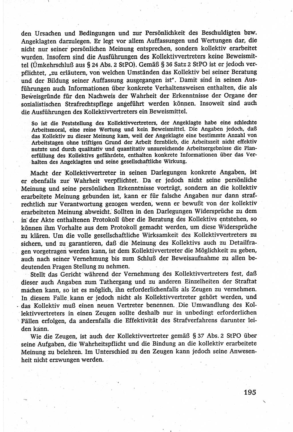 Strafverfahrensrecht [Deutsche Demokratische Republik (DDR)], Lehrbuch 1977, Seite 195 (Strafverf.-R. DDR Lb. 1977, S. 195)