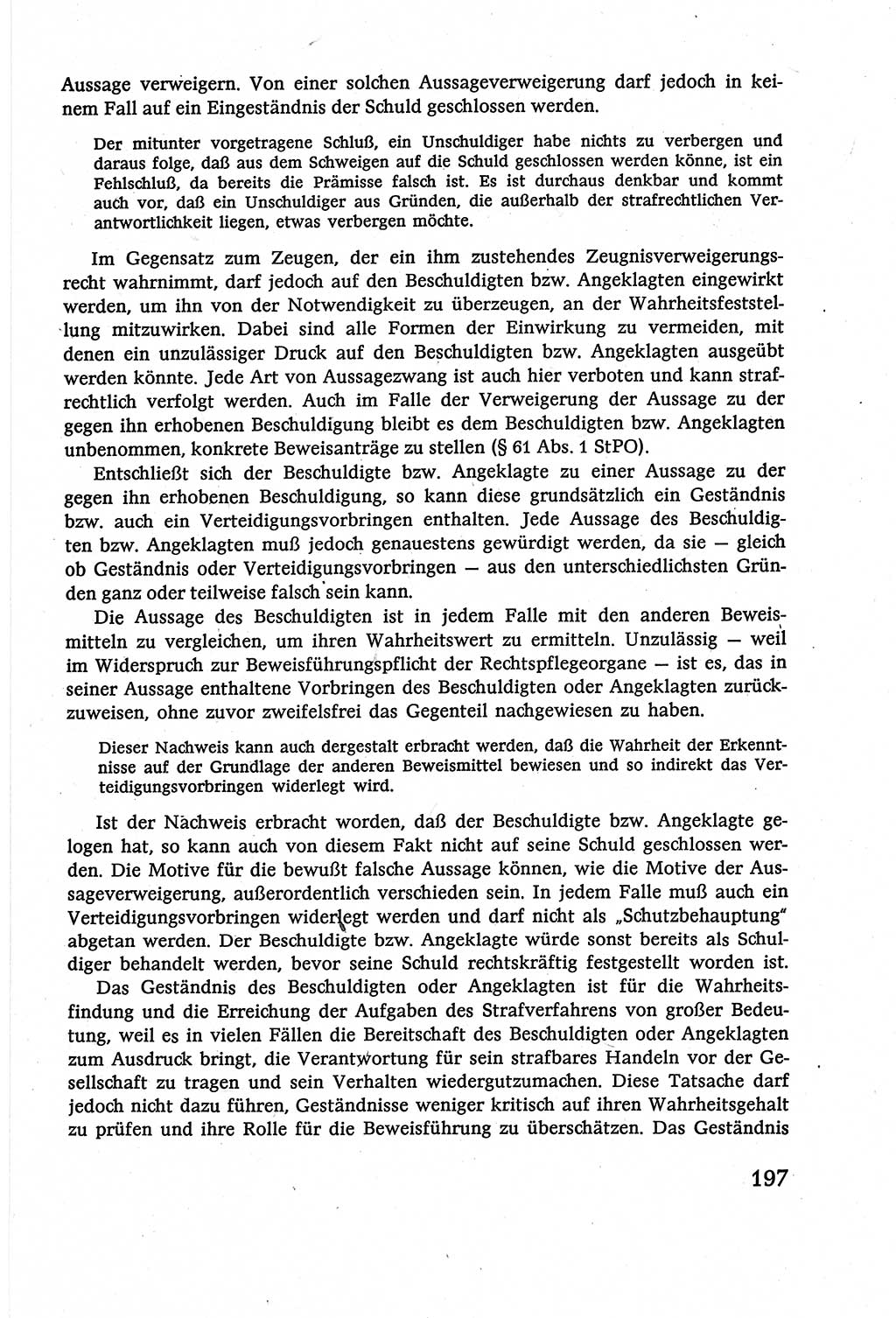 Strafverfahrensrecht [Deutsche Demokratische Republik (DDR)], Lehrbuch 1977, Seite 197 (Strafverf.-R. DDR Lb. 1977, S. 197)