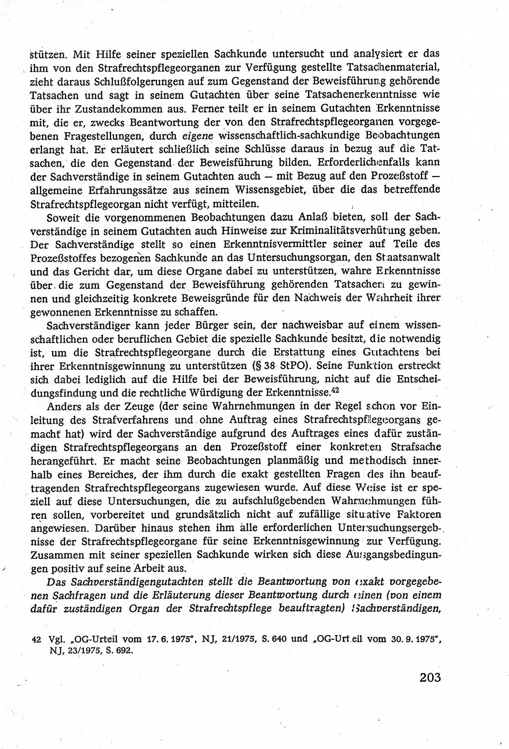 Strafverfahrensrecht [Deutsche Demokratische Republik (DDR)], Lehrbuch 1977, Seite 203 (Strafverf.-R. DDR Lb. 1977, S. 203)