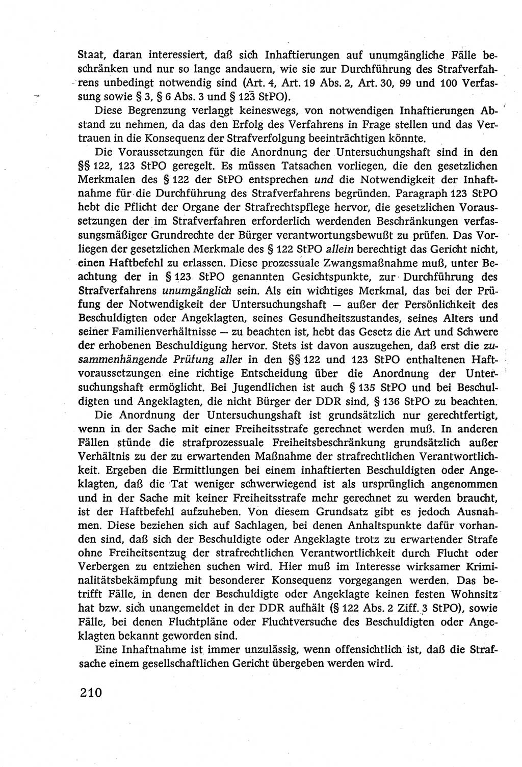 Strafverfahrensrecht [Deutsche Demokratische Republik (DDR)], Lehrbuch 1977, Seite 210 (Strafverf.-R. DDR Lb. 1977, S. 210)