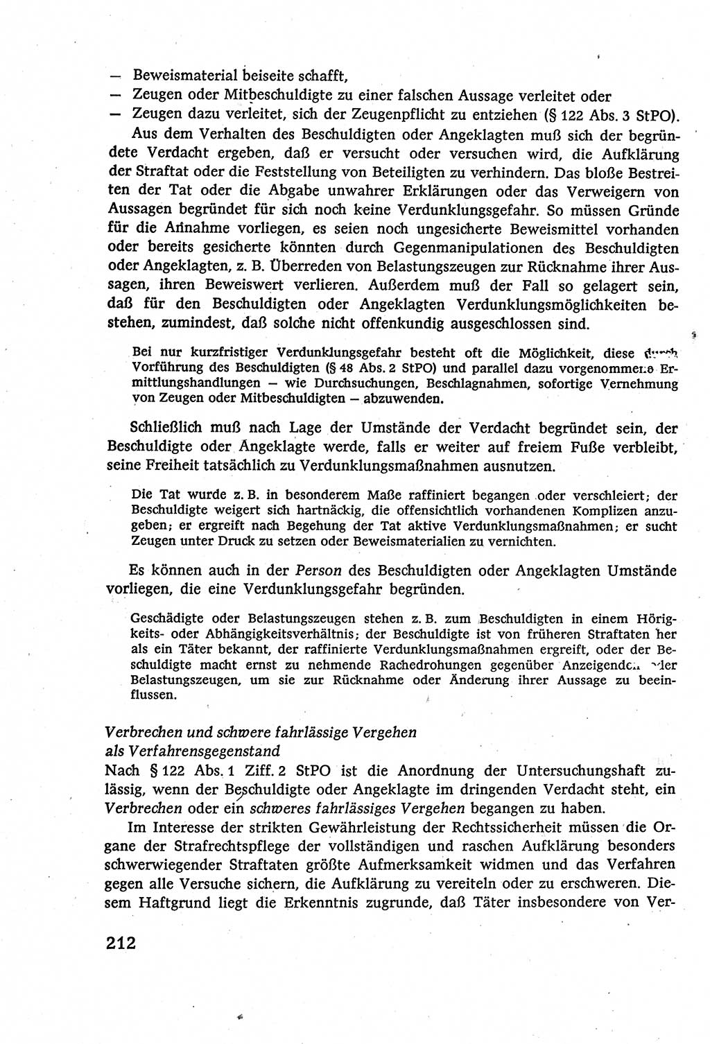 Strafverfahrensrecht [Deutsche Demokratische Republik (DDR)], Lehrbuch 1977, Seite 212 (Strafverf.-R. DDR Lb. 1977, S. 212)