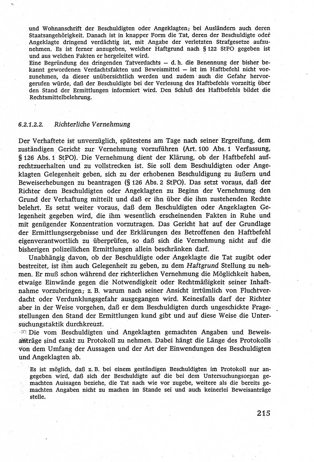 Strafverfahrensrecht [Deutsche Demokratische Republik (DDR)], Lehrbuch 1977, Seite 215 (Strafverf.-R. DDR Lb. 1977, S. 215)