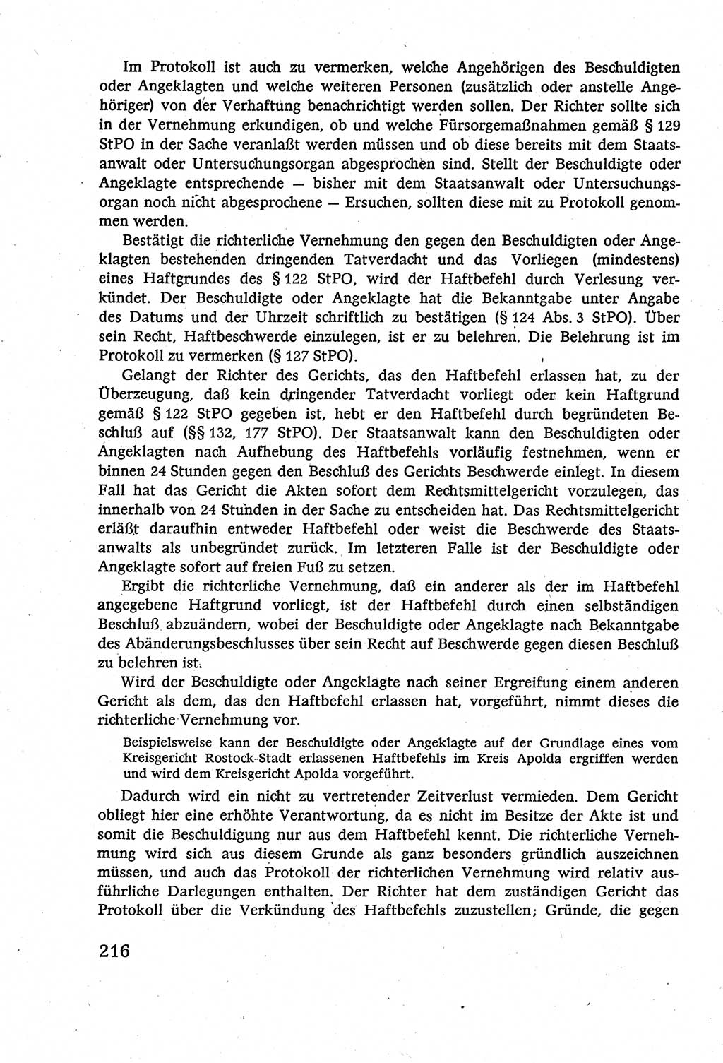 Strafverfahrensrecht [Deutsche Demokratische Republik (DDR)], Lehrbuch 1977, Seite 216 (Strafverf.-R. DDR Lb. 1977, S. 216)