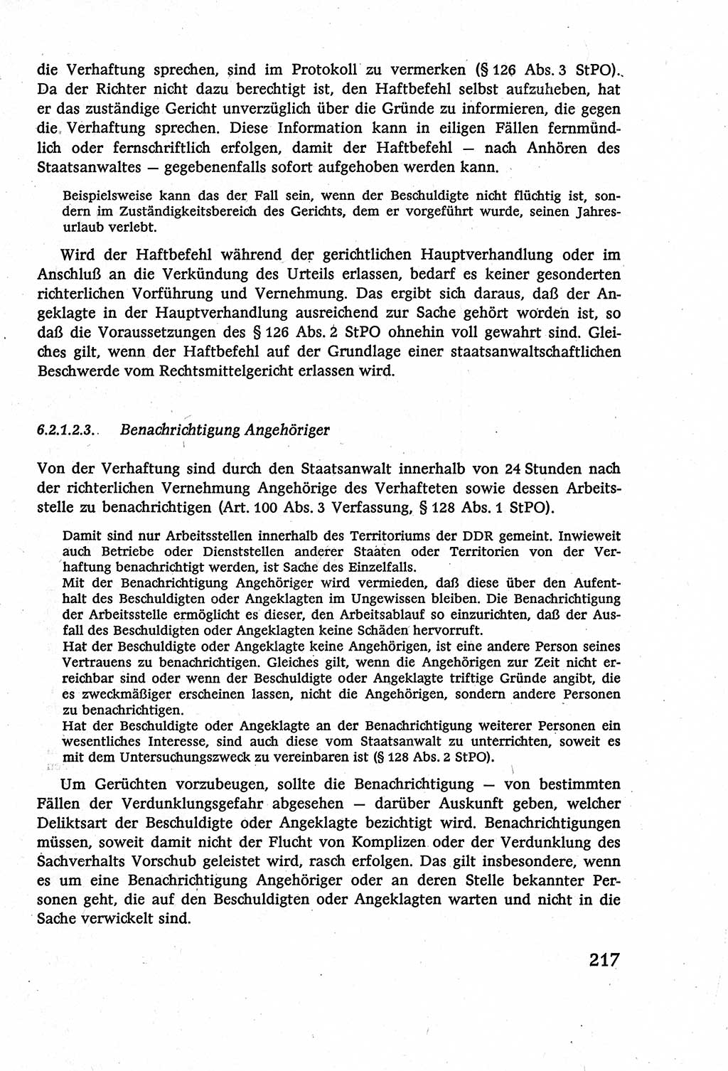 Strafverfahrensrecht [Deutsche Demokratische Republik (DDR)], Lehrbuch 1977, Seite 217 (Strafverf.-R. DDR Lb. 1977, S. 217)