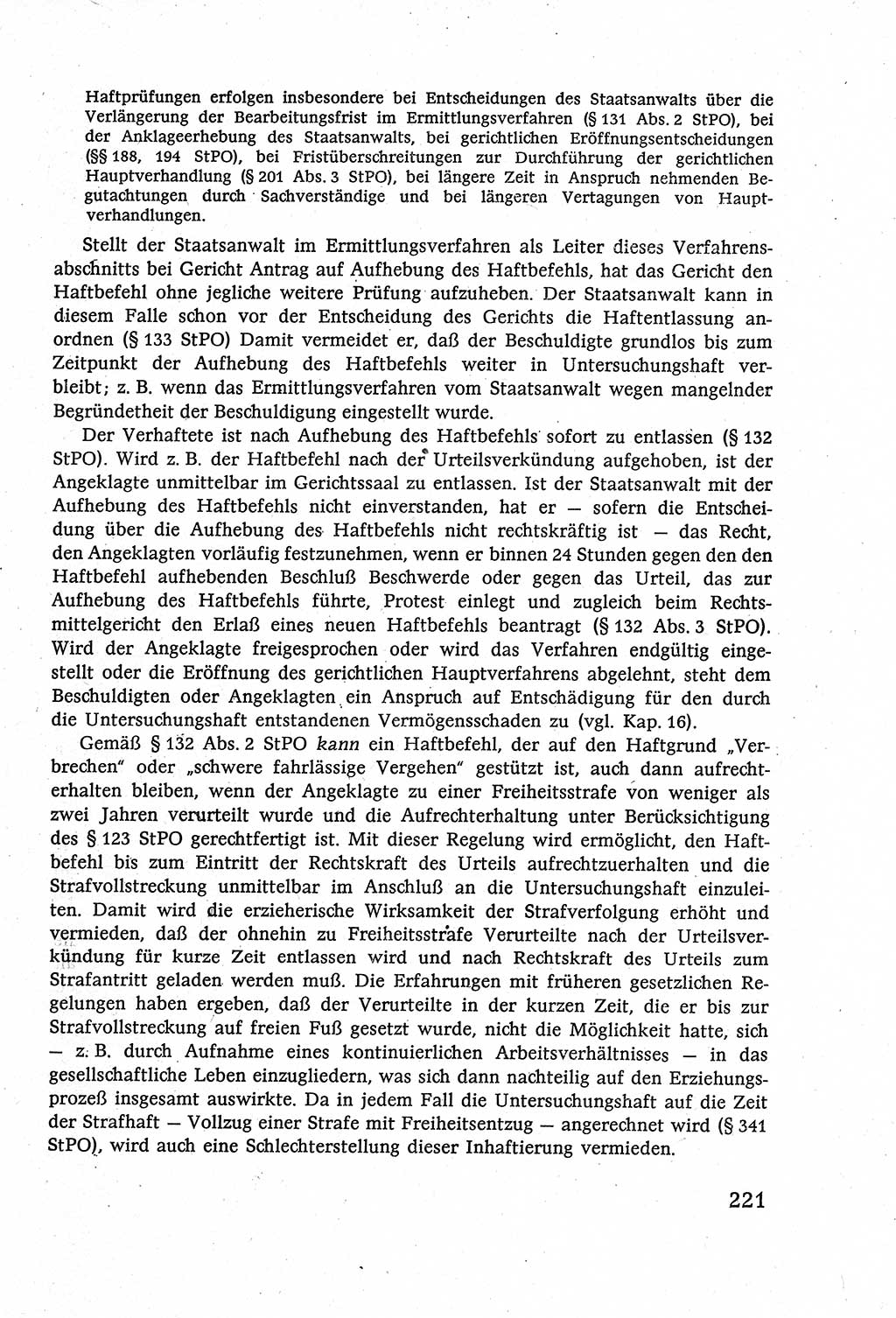 Strafverfahrensrecht [Deutsche Demokratische Republik (DDR)], Lehrbuch 1977, Seite 221 (Strafverf.-R. DDR Lb. 1977, S. 221)