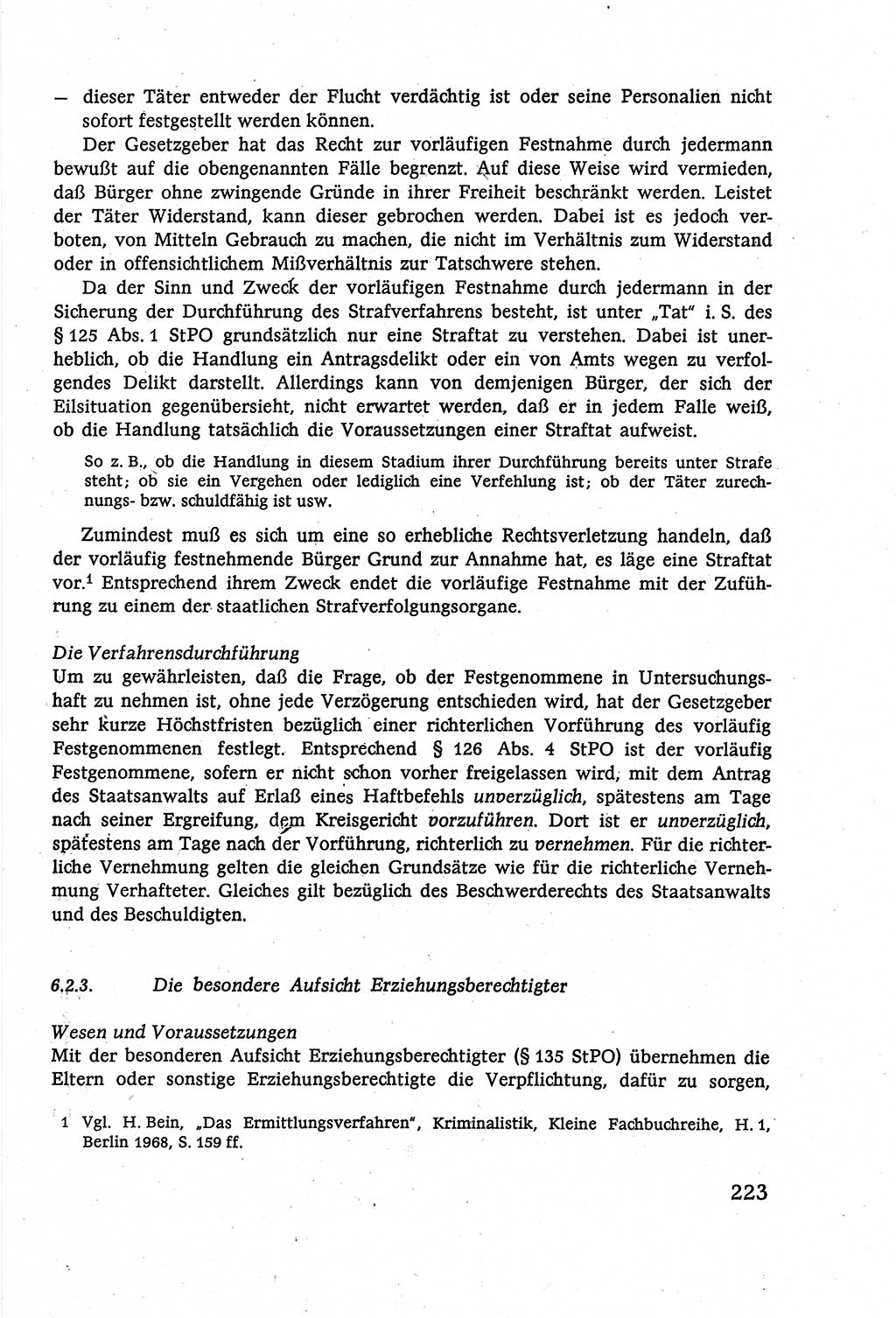 Strafverfahrensrecht [Deutsche Demokratische Republik (DDR)], Lehrbuch 1977, Seite 223 (Strafverf.-R. DDR Lb. 1977, S. 223)
