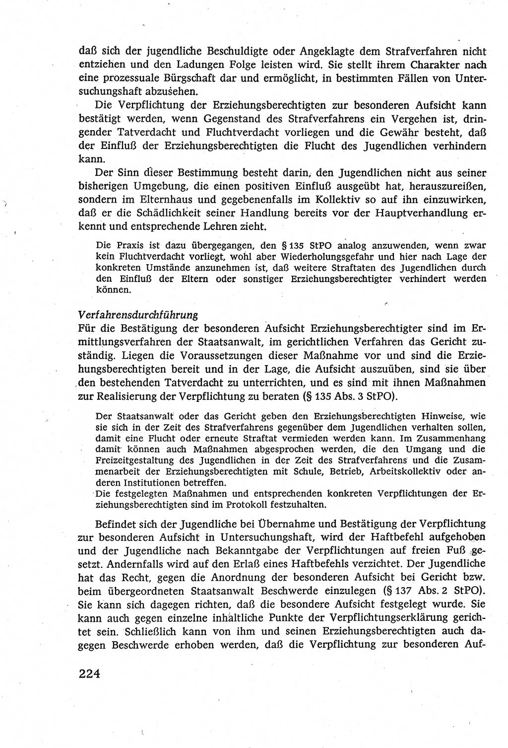 Strafverfahrensrecht [Deutsche Demokratische Republik (DDR)], Lehrbuch 1977, Seite 224 (Strafverf.-R. DDR Lb. 1977, S. 224)