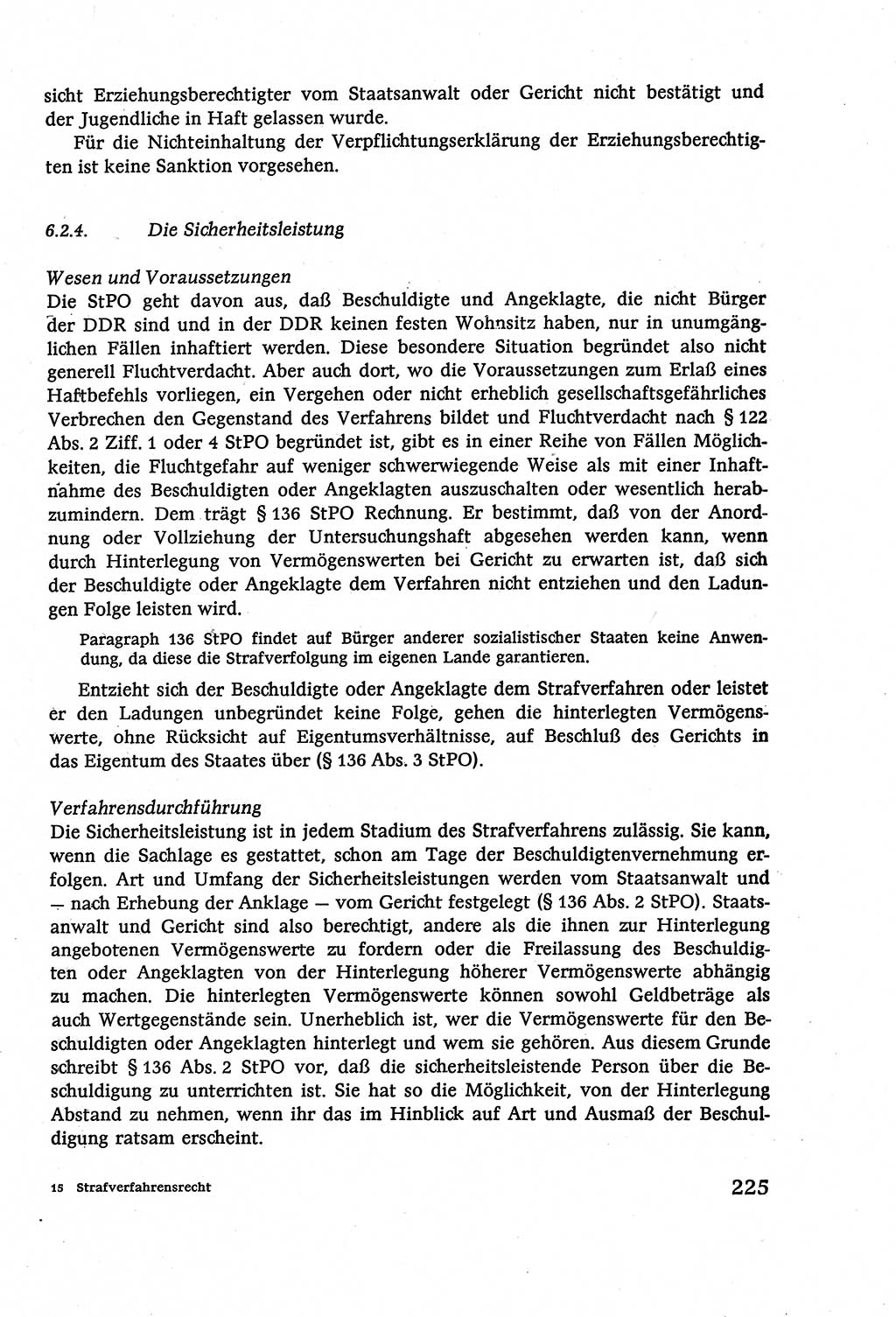 Strafverfahrensrecht [Deutsche Demokratische Republik (DDR)], Lehrbuch 1977, Seite 225 (Strafverf.-R. DDR Lb. 1977, S. 225)