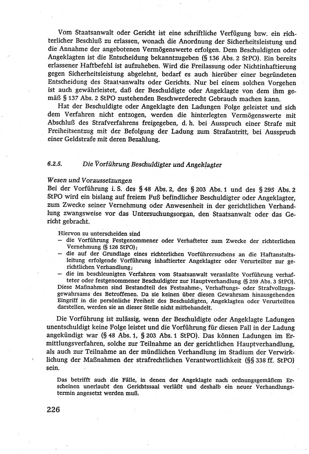 Strafverfahrensrecht [Deutsche Demokratische Republik (DDR)], Lehrbuch 1977, Seite 226 (Strafverf.-R. DDR Lb. 1977, S. 226)