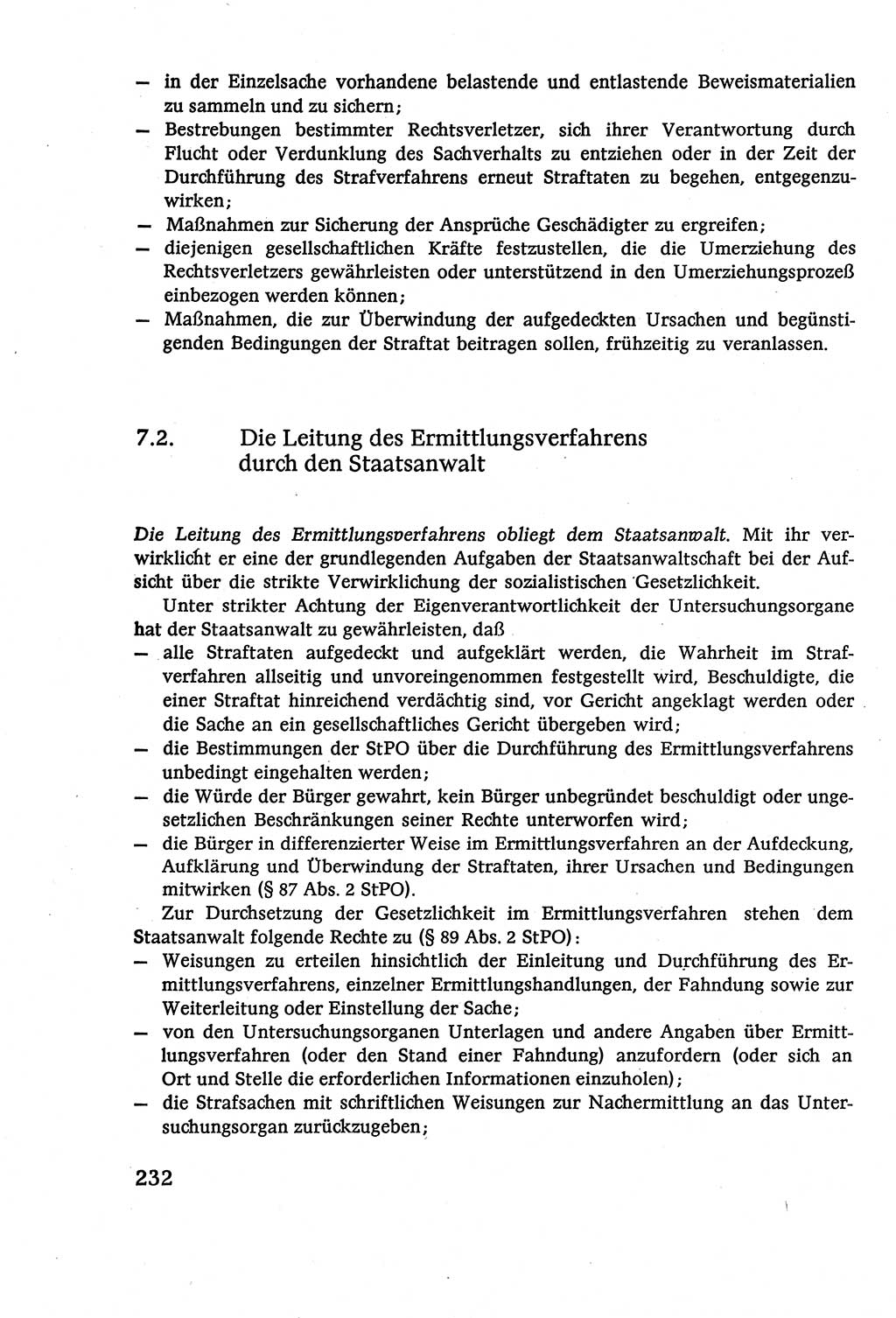 Strafverfahrensrecht [Deutsche Demokratische Republik (DDR)], Lehrbuch 1977, Seite 232 (Strafverf.-R. DDR Lb. 1977, S. 232)