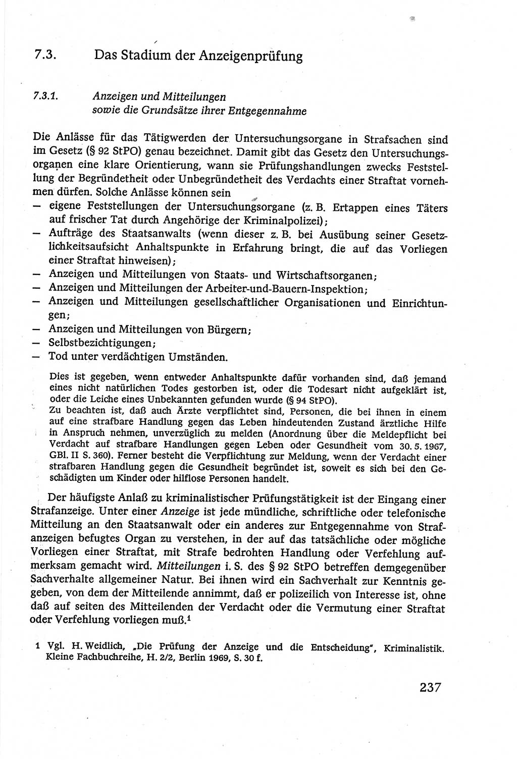 Strafverfahrensrecht [Deutsche Demokratische Republik (DDR)], Lehrbuch 1977, Seite 237 (Strafverf.-R. DDR Lb. 1977, S. 237)