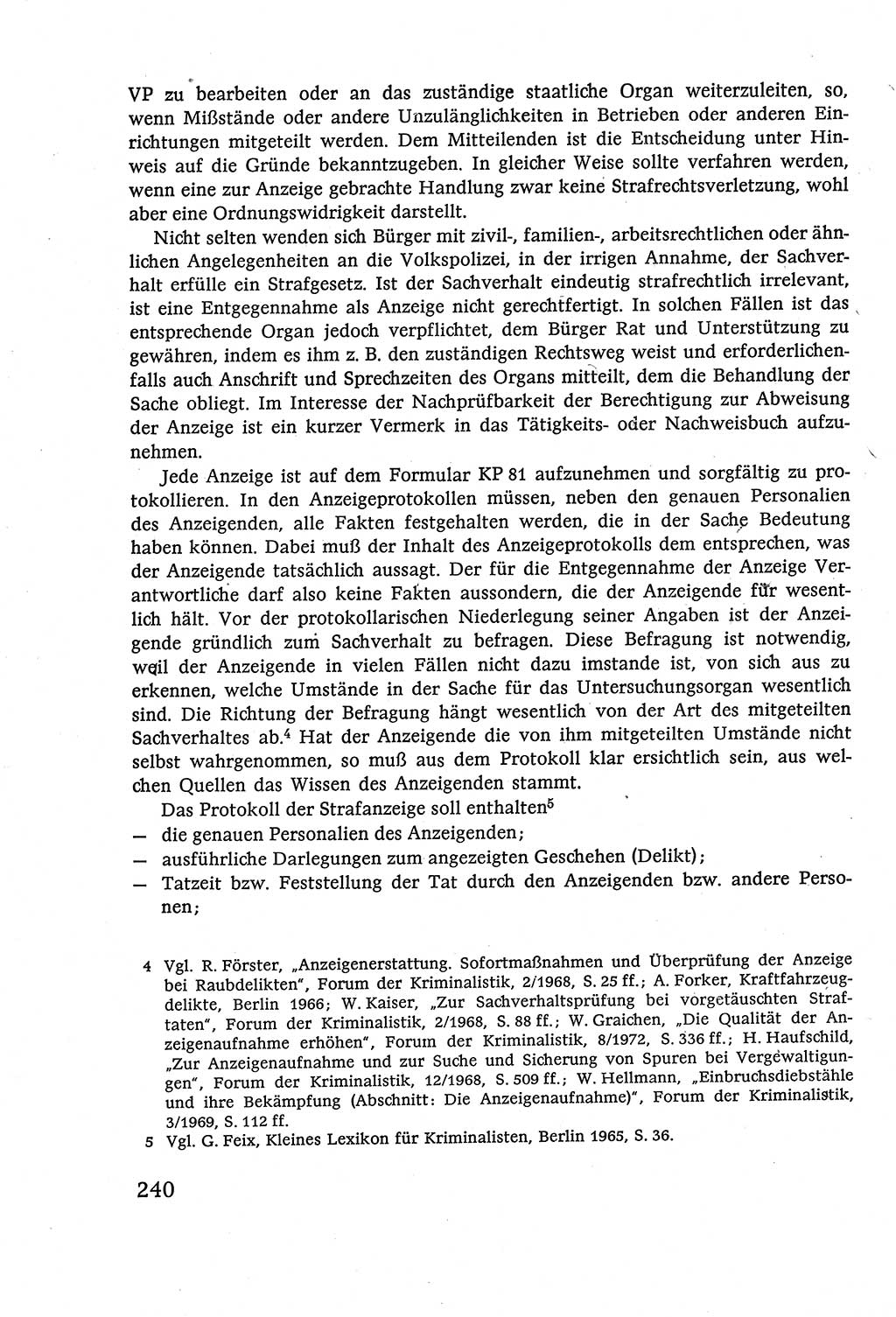 Strafverfahrensrecht [Deutsche Demokratische Republik (DDR)], Lehrbuch 1977, Seite 240 (Strafverf.-R. DDR Lb. 1977, S. 240)