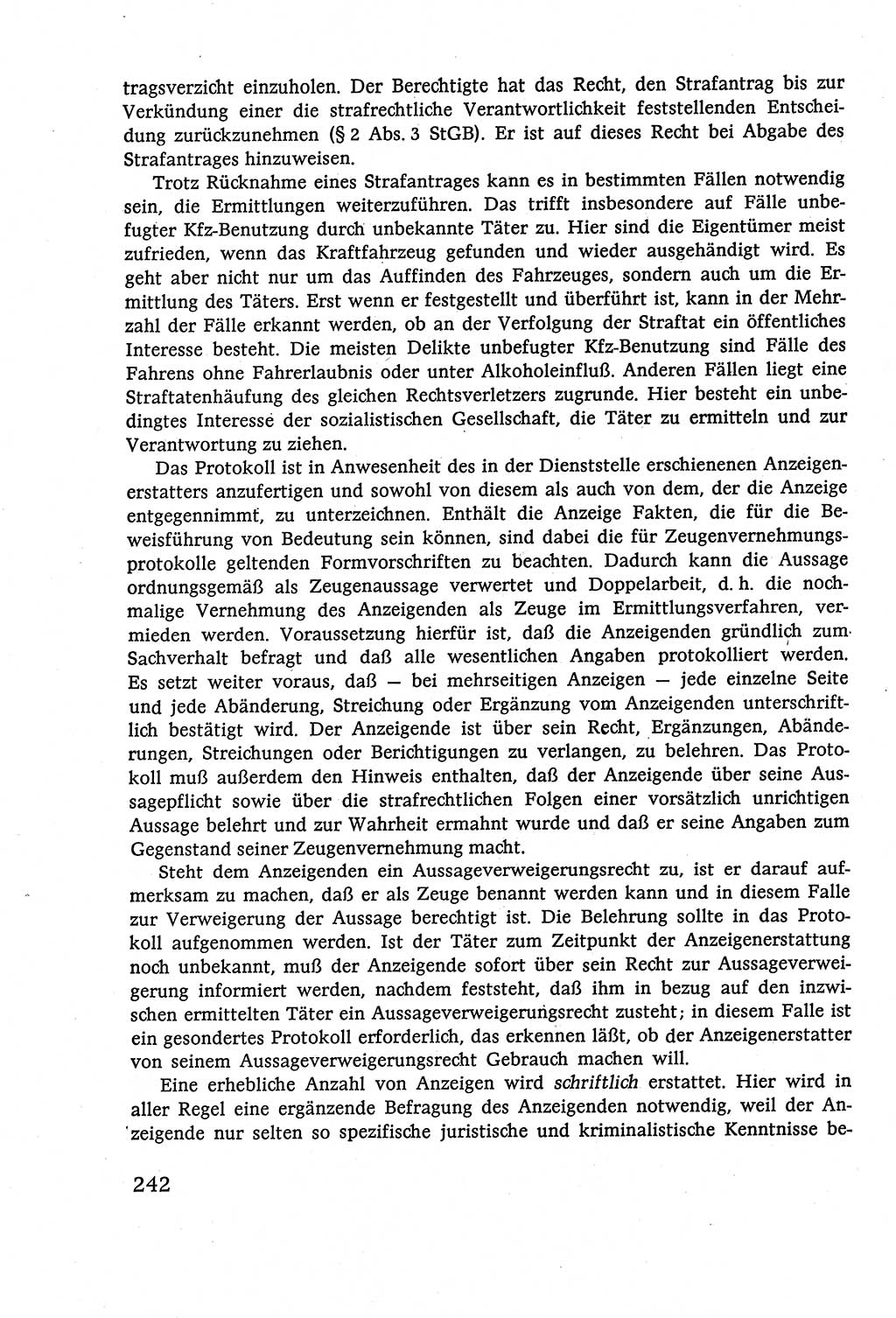 Strafverfahrensrecht [Deutsche Demokratische Republik (DDR)], Lehrbuch 1977, Seite 242 (Strafverf.-R. DDR Lb. 1977, S. 242)