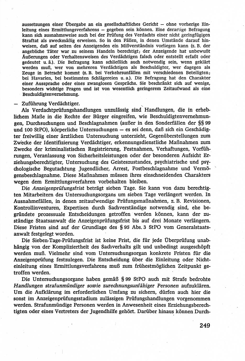 Strafverfahrensrecht [Deutsche Demokratische Republik (DDR)], Lehrbuch 1977, Seite 249 (Strafverf.-R. DDR Lb. 1977, S. 249)