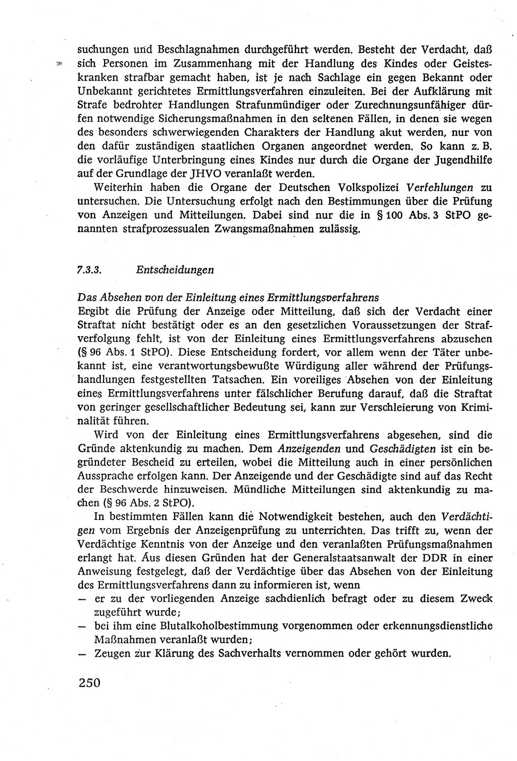 Strafverfahrensrecht [Deutsche Demokratische Republik (DDR)], Lehrbuch 1977, Seite 250 (Strafverf.-R. DDR Lb. 1977, S. 250)