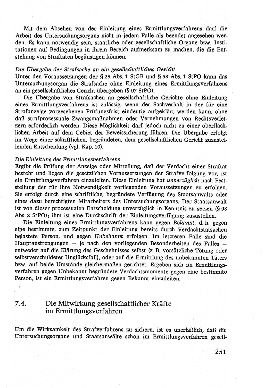 Strafverfahrensrecht [Deutsche Demokratische Republik (DDR)], Lehrbuch 1977, Seite 251 (Strafverf.-R. DDR Lb. 1977, S. 251)