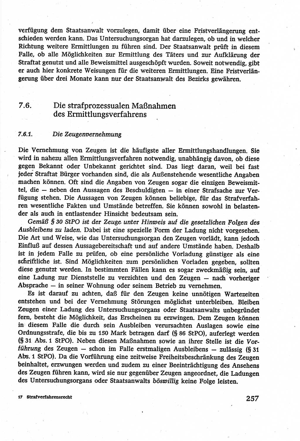 Strafverfahrensrecht [Deutsche Demokratische Republik (DDR)], Lehrbuch 1977, Seite 257 (Strafverf.-R. DDR Lb. 1977, S. 257)