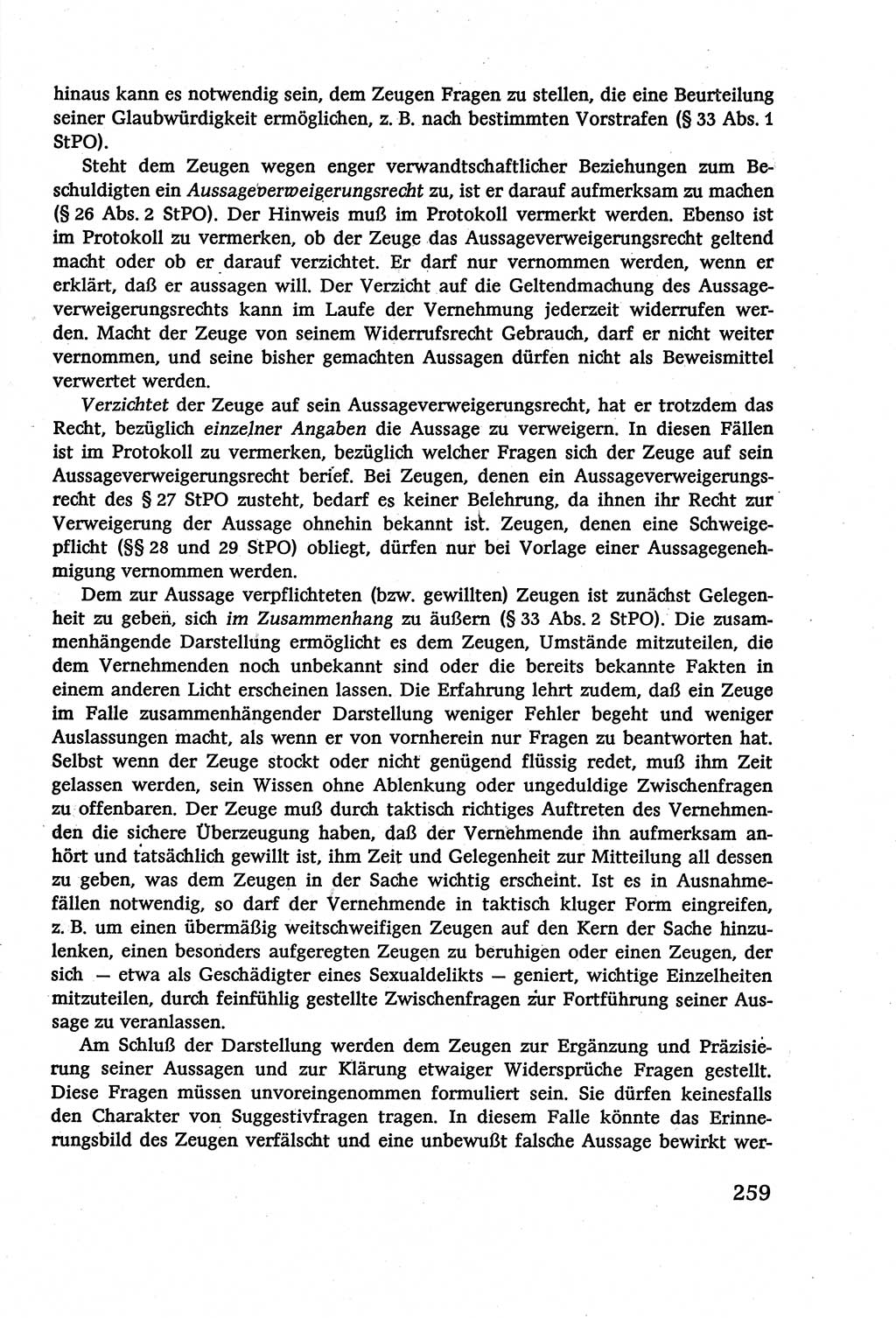 Strafverfahrensrecht [Deutsche Demokratische Republik (DDR)], Lehrbuch 1977, Seite 259 (Strafverf.-R. DDR Lb. 1977, S. 259)