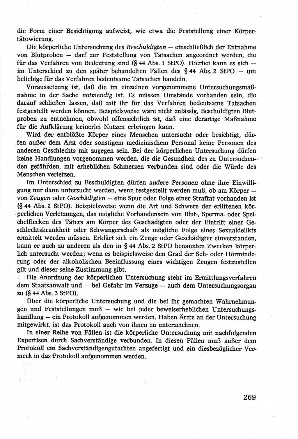 Strafverfahrensrecht [Deutsche Demokratische Republik (DDR)], Lehrbuch 1977, Seite 269 (Strafverf.-R. DDR Lb. 1977, S. 269)