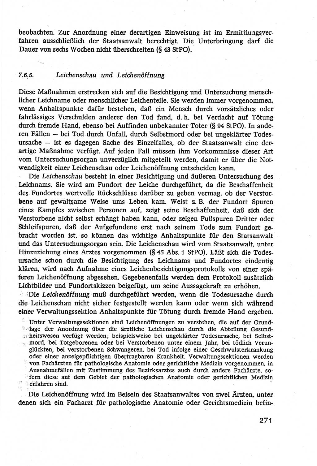 Strafverfahrensrecht [Deutsche Demokratische Republik (DDR)], Lehrbuch 1977, Seite 271 (Strafverf.-R. DDR Lb. 1977, S. 271)